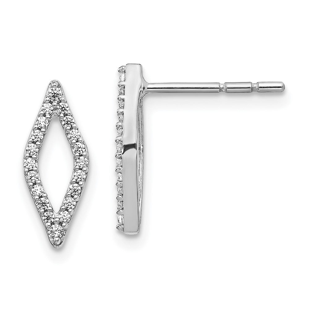 14K Weißgold Diamant-Ohrringe im Fantasie-Design