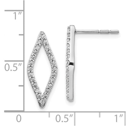 14K Weißgold Diamant-Fantasie-Ohrringe (echte Diamanten)
