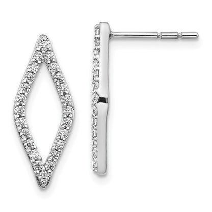 14K Weißgold Diamant-Fantasie-Ohrringe (echte Diamanten)