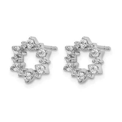 14K Weißgold Ohrringe mit echten Diamanten in Fantasie-Sonnenstrahlen-Design