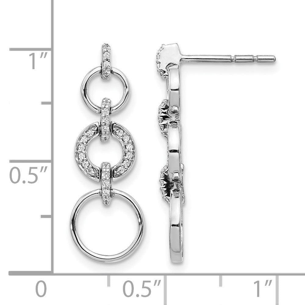 14K Weißgold Ohrhänger mit laborgezüchteten Diamanten in Fantasieform, VS/SI+ G+
