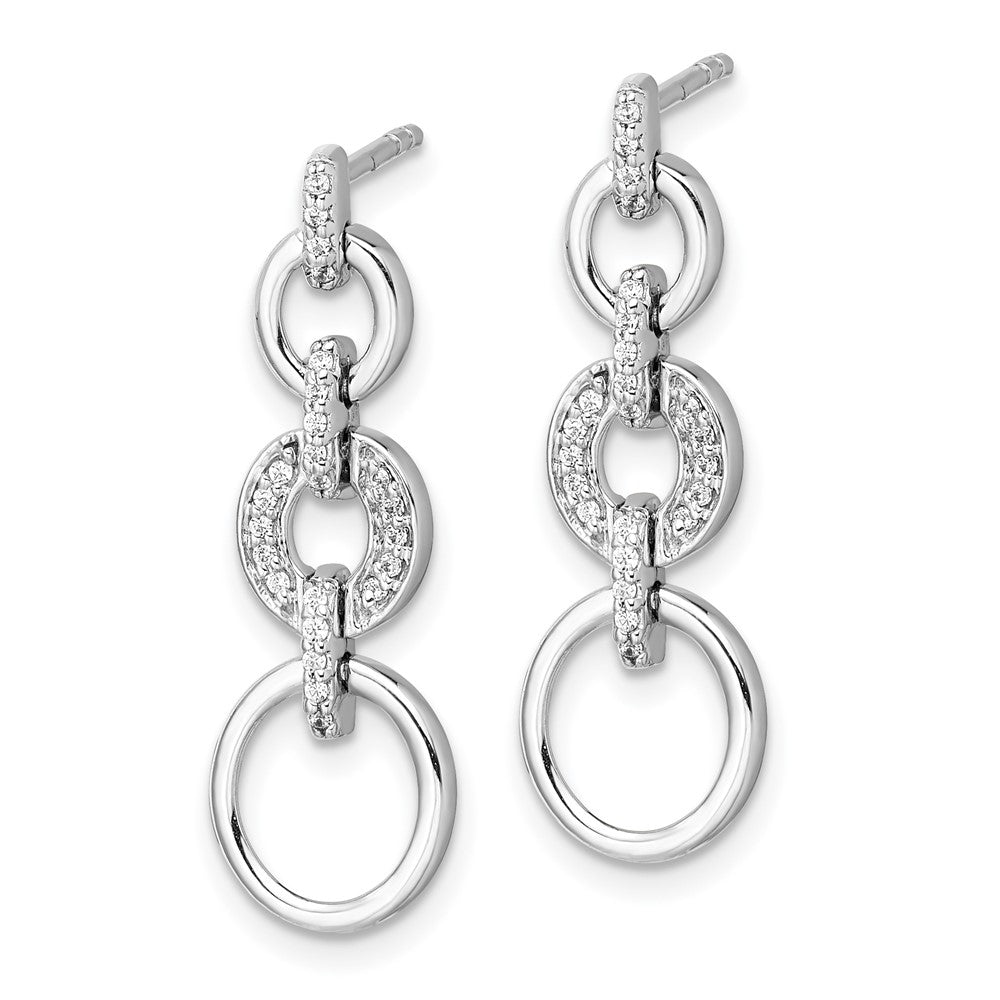 14K Weißgold Fancy-Ohrhänger mit echten Diamanten