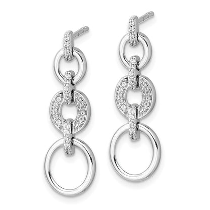14K Weißgold Fancy-Ohrhänger mit echten Diamanten