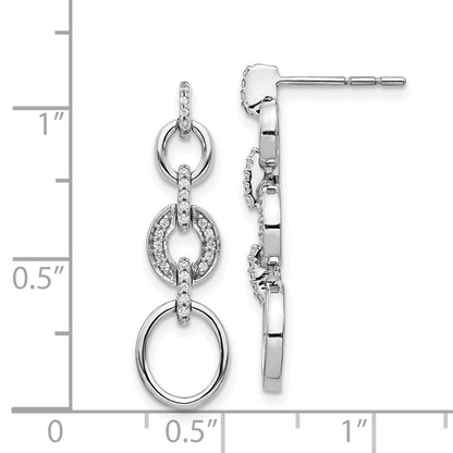 14K Weißgold Fancy-Ohrhänger mit echten Diamanten