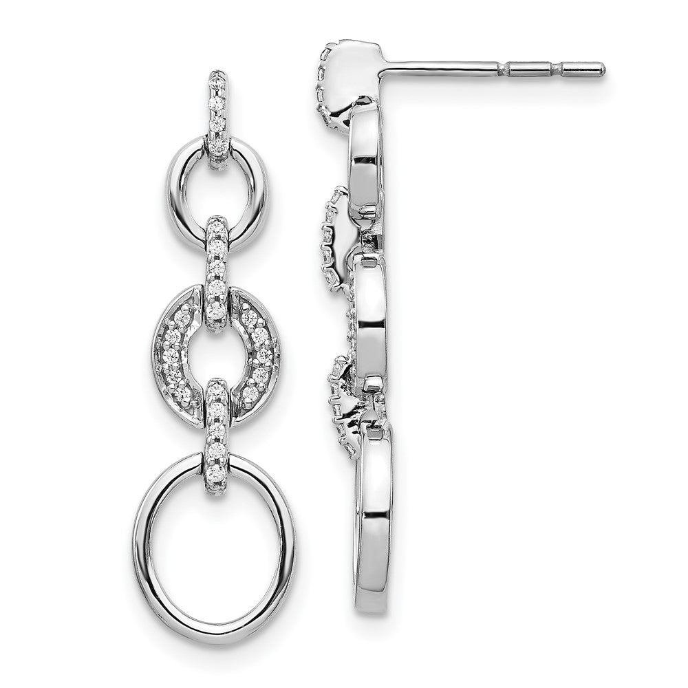 14K Weißgold Fancy-Ohrhänger mit echten Diamanten