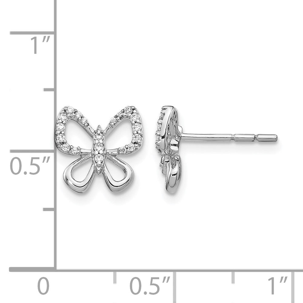 14K Weißgold Schmetterling-Ohrstecker mit 0,17 ct. laborgezüchteten Diamanten VS/SI+ G+