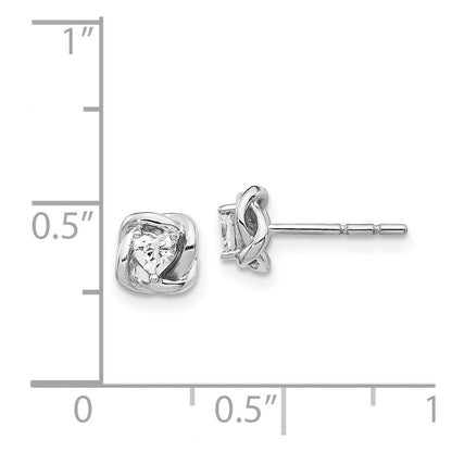 Ohrringe mit ausgefallenem Twist-Design aus 14K Weißgold mit echten Diamanten