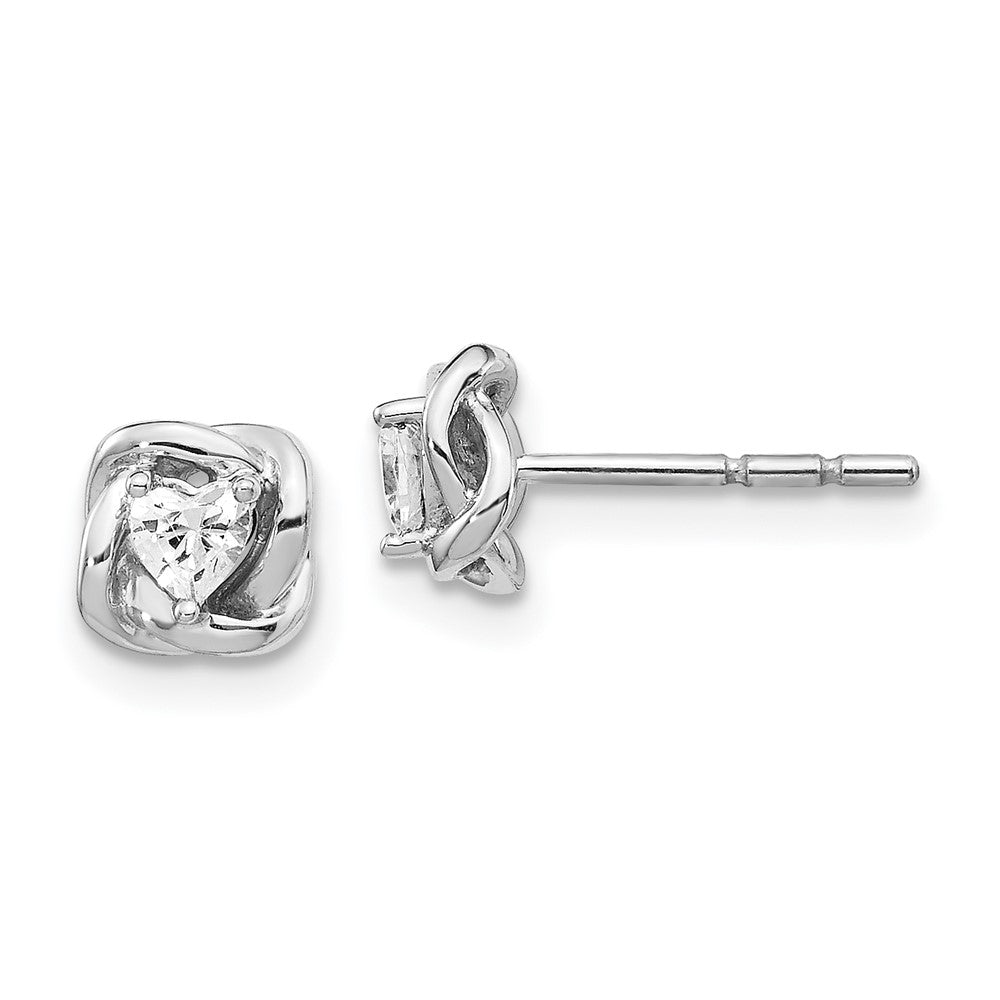 Ohrringe mit ausgefallenem Twist-Design aus 14K Weißgold mit echten Diamanten