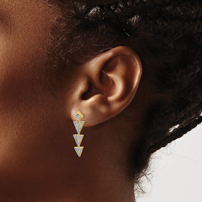 14K Gelbgold Diamant-Fantasie-Ohrringe (echte Diamanten)