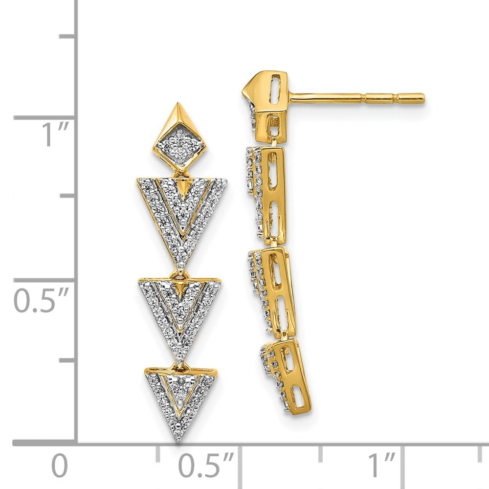 14K Gelbgold Diamant-Fantasie-Ohrringe (echte Diamanten)