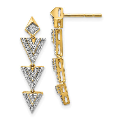 14K Gelbgold Diamant-Fantasie-Ohrringe (echte Diamanten)
