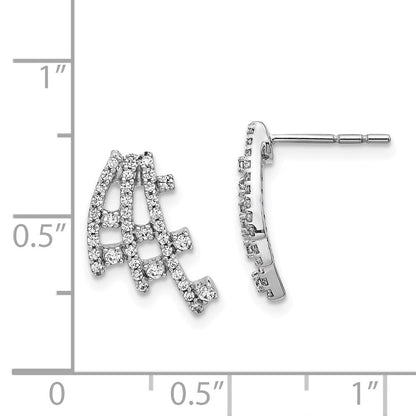 14K Weißgold Ohrringe mit echten Diamanten