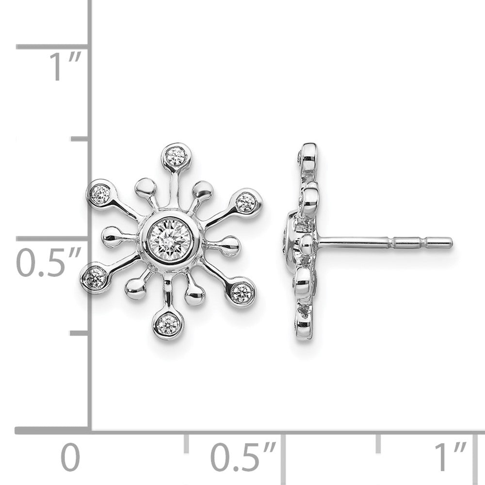 14K Weißgold Schneeflocken-Ohrringe mit echten Diamanten