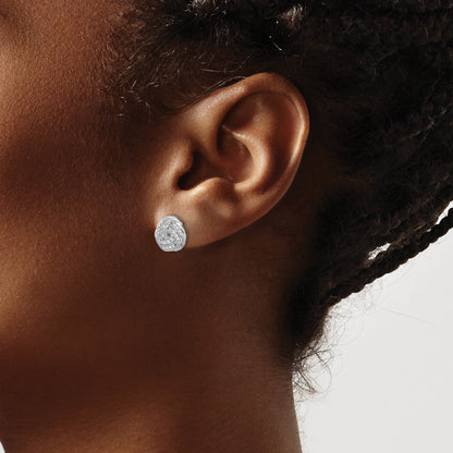 14K Weißgold Ohrringe mit echten Diamanten, Liebesknoten-Design