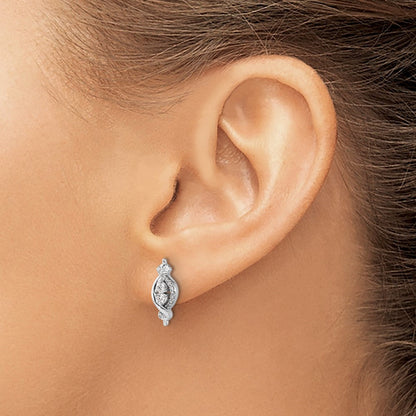 14K Weißgold Labor-Diamant VS/SI+ G+ Fancy-Ohrringe