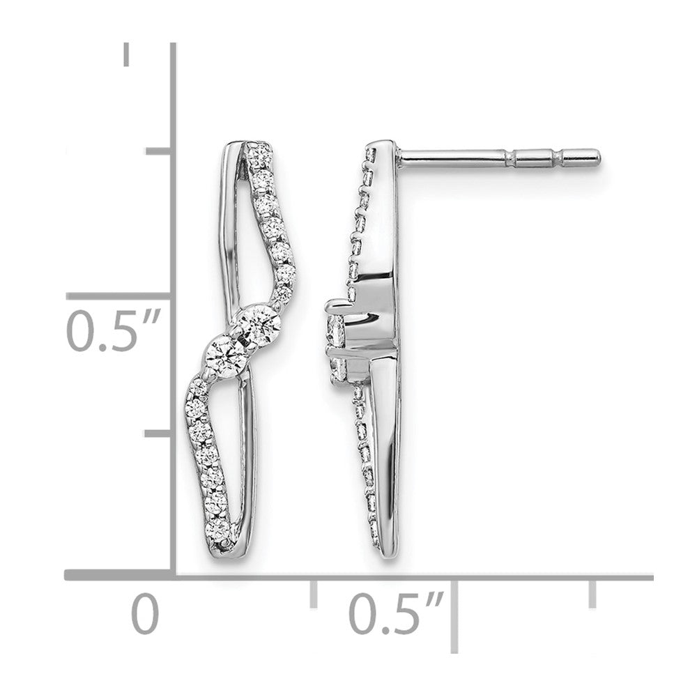 14K Weißgold Ohrstecker mit 0,25 ct. Labor-gezüchteten Diamanten VS/SI+ G+