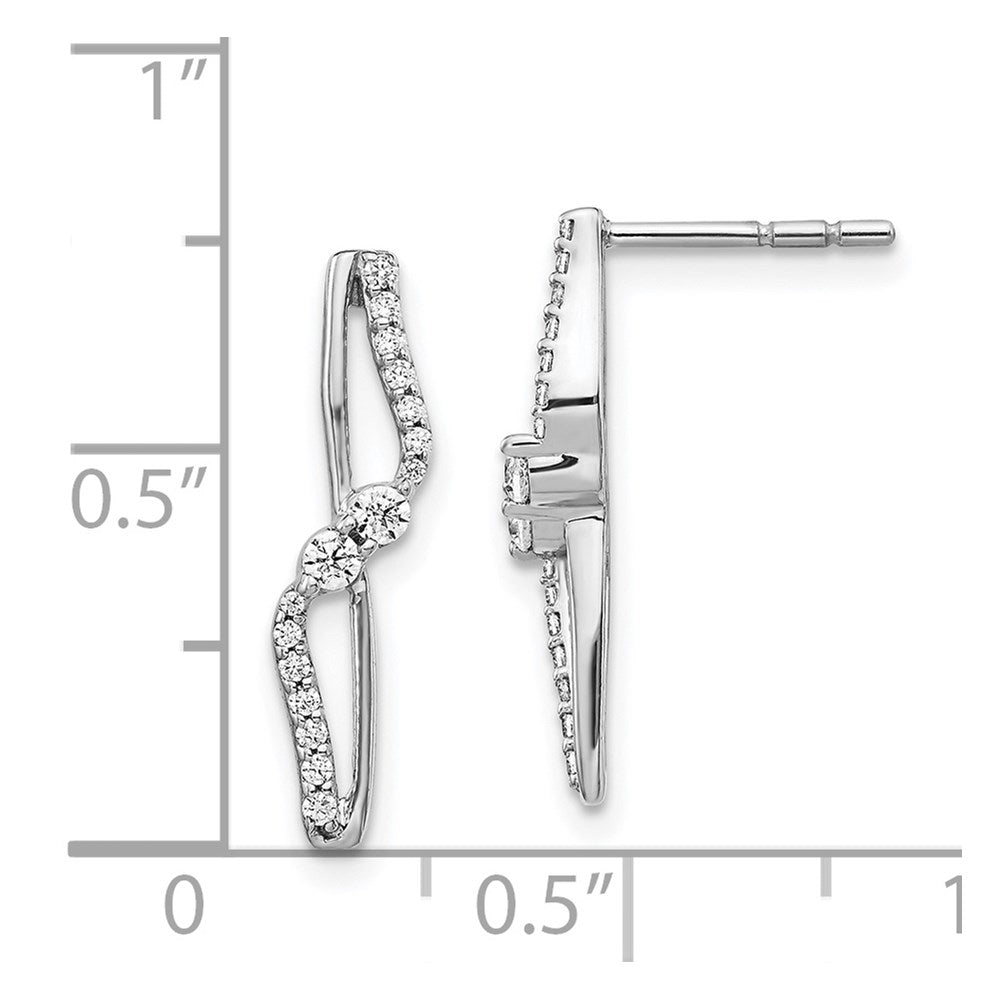 14K Weißgold Diamant-Fantasie-Ohrringe echt
