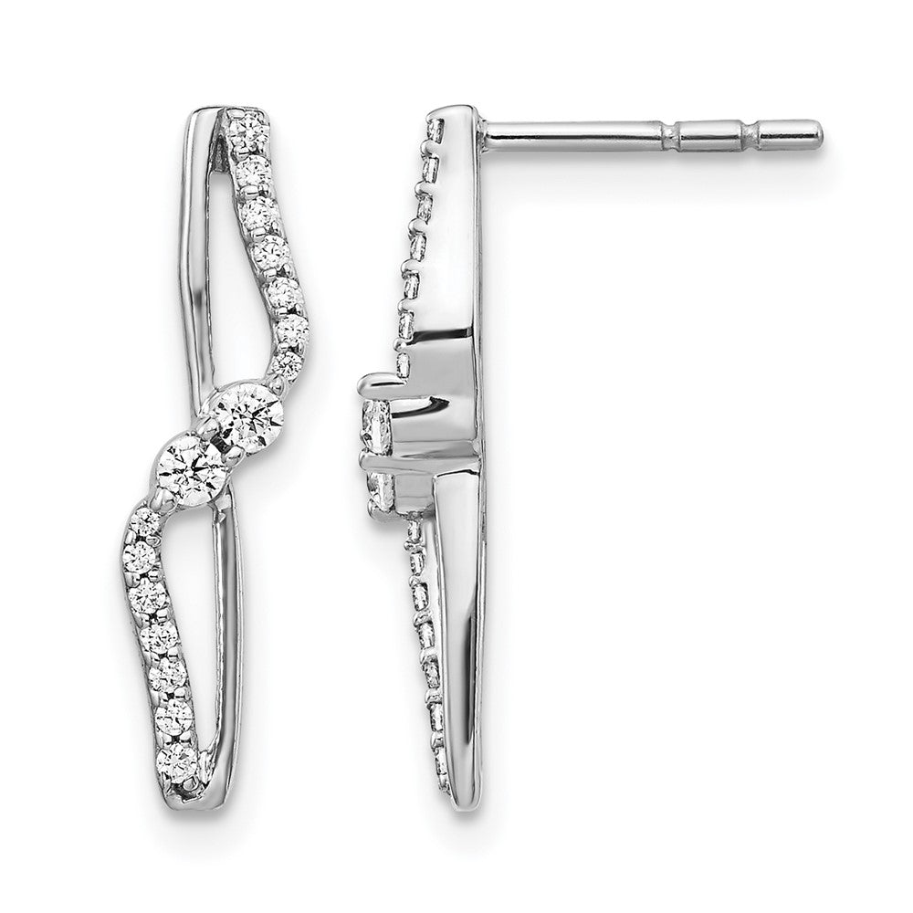 14K Weißgold Ohrstecker mit 0,25 ct. Labor-gezüchteten Diamanten VS/SI+ G+