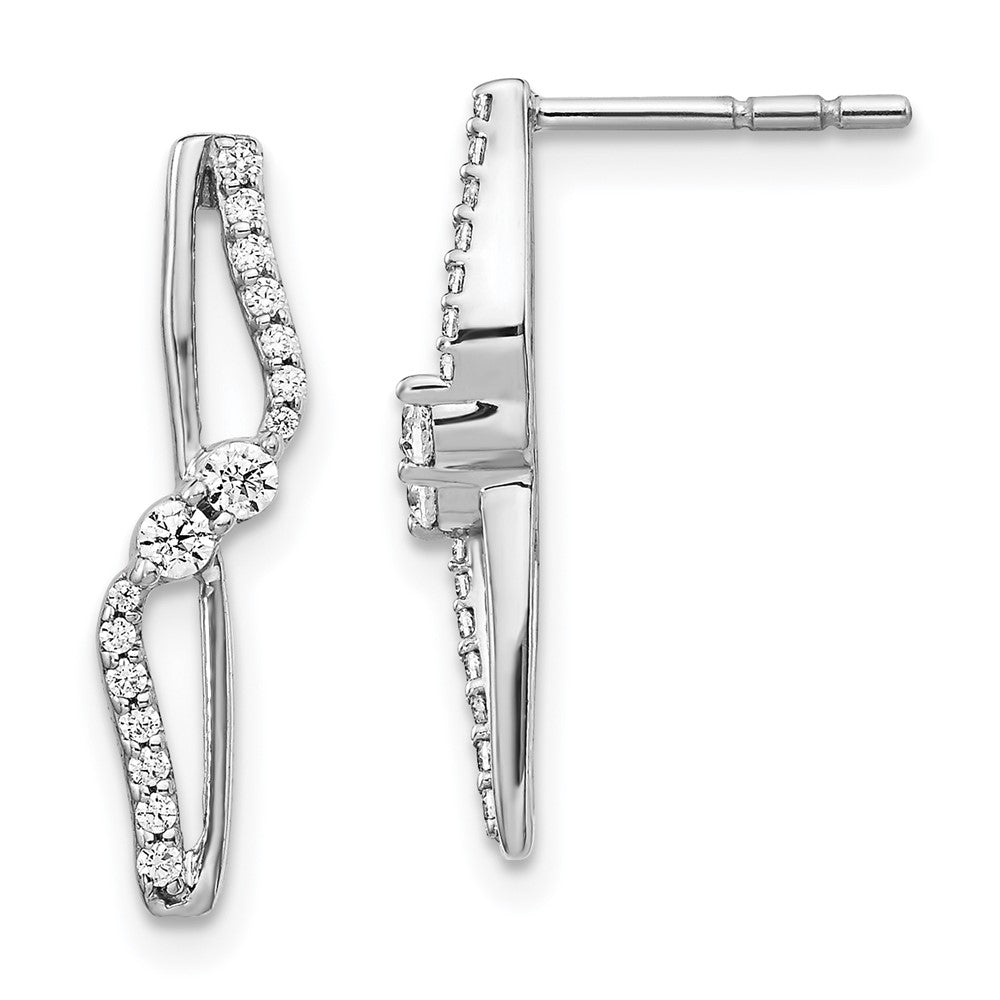 14K Weißgold Diamant-Fantasie-Ohrringe echt