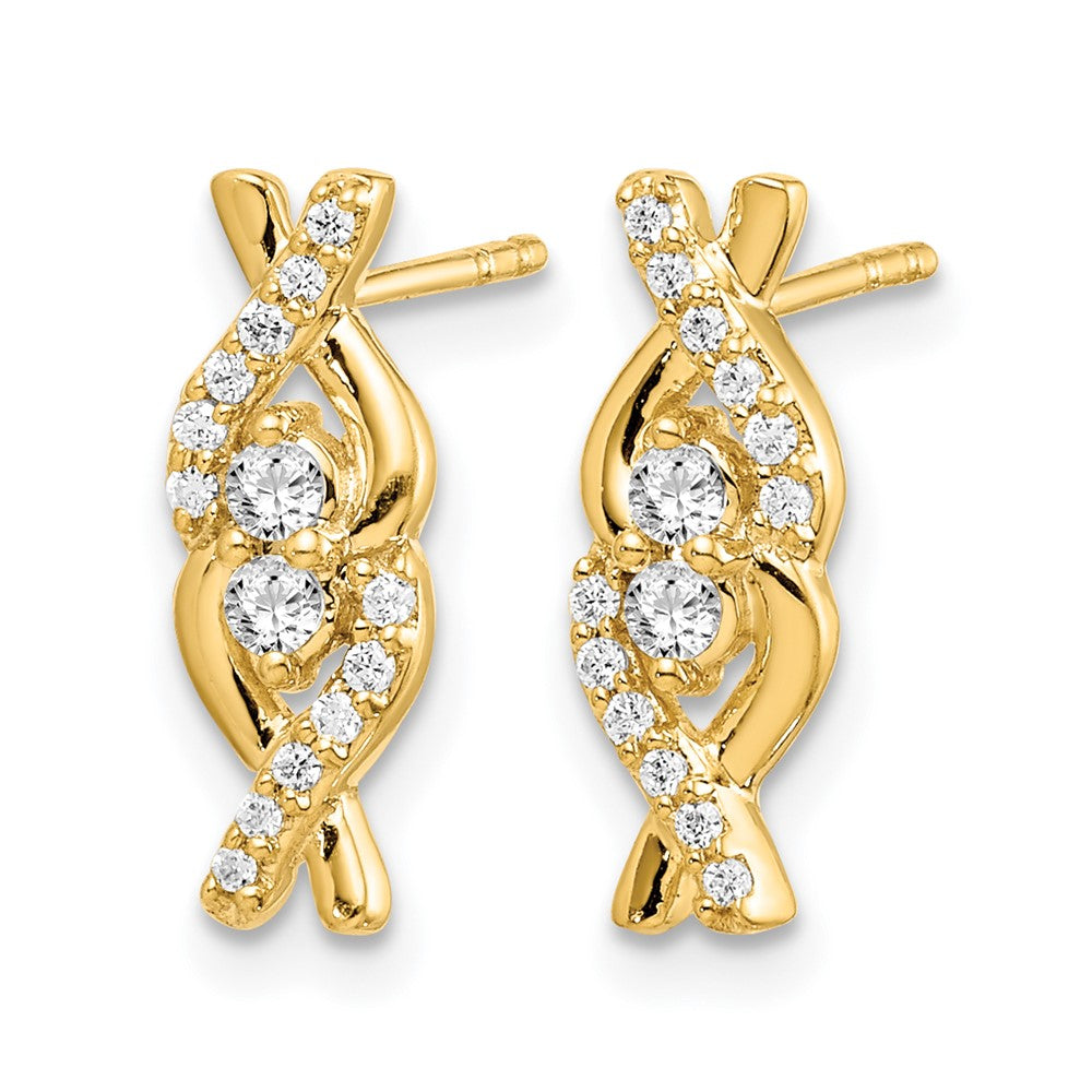 14K Weißgold Diamant-Ohrringe Fancy