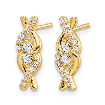 14K Weißgold Diamant-Ohrringe Fancy