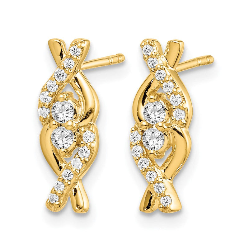 14K Weißgold Diamant-Ohrringe Fancy
