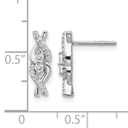 14K Weißgold Diamant-Ohrringe Fancy