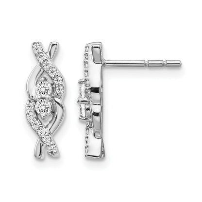 14K Weißgold Diamant-Ohrringe Fancy