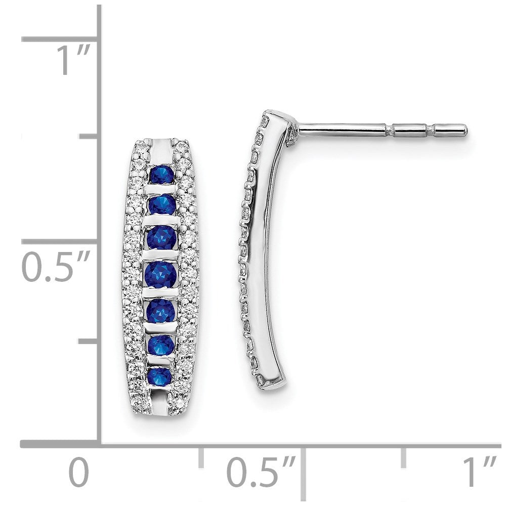 14K Weißgold Diamant- und Saphir-Ohrringe, fantasievoll