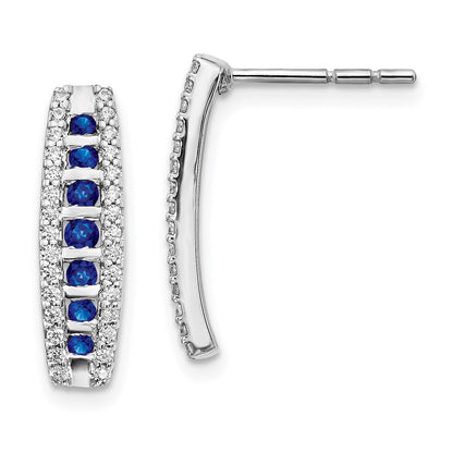 14K Weißgold Diamant- und Saphir-Ohrringe, fantasievoll