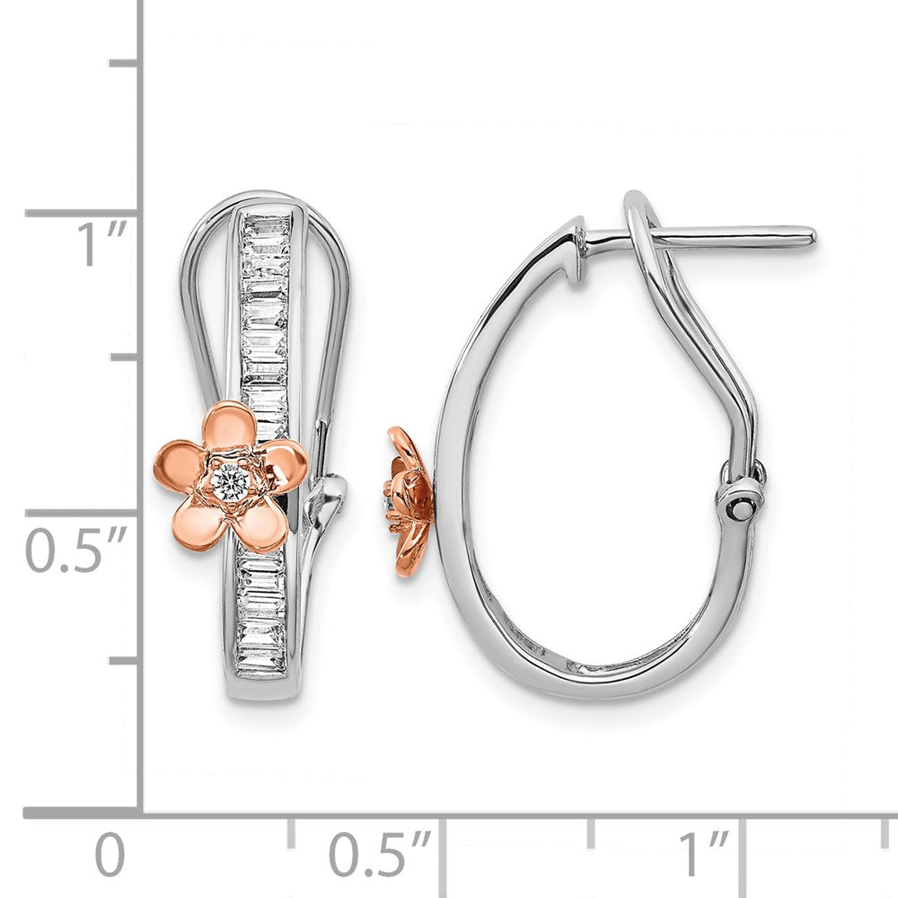 Ohrringe aus 14K Gelbgold, Roségold und Weißgold mit echten Diamanten, Fancy