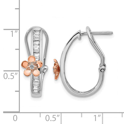Ohrringe aus 14K Gelbgold, Roségold und Weißgold mit echten Diamanten, Fancy