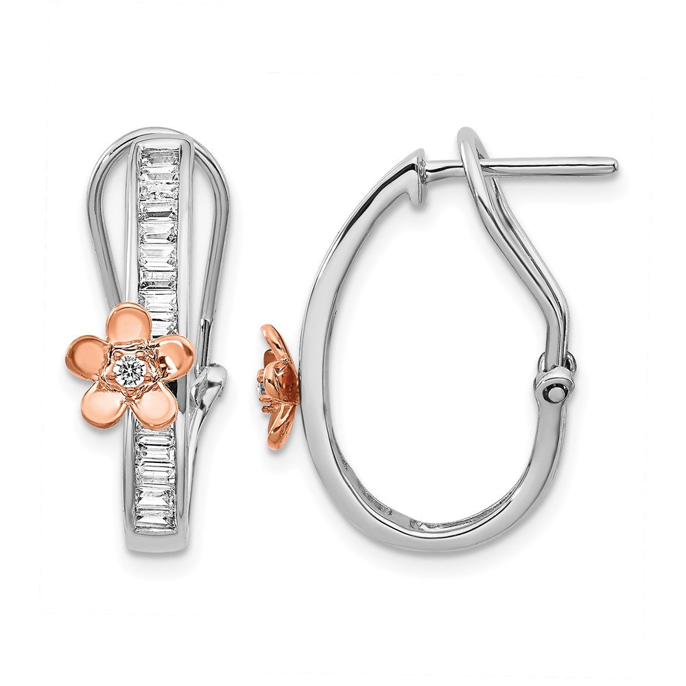 Ohrringe aus 14K Gelbgold, Roségold und Weißgold mit echten Diamanten, Fancy