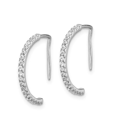 14K Weißgold Ohrringe mit echten Diamanten, Fantasie-Design