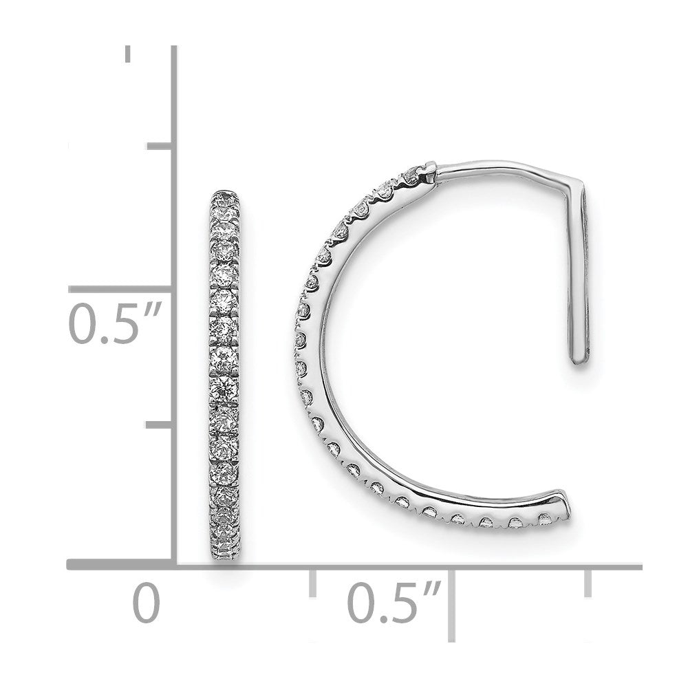 14K Weißgold Ohrringe mit echten Diamanten, Fantasie-Design