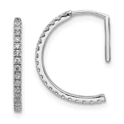 14K Weißgold Ohrringe mit echten Diamanten, Fantasie-Design