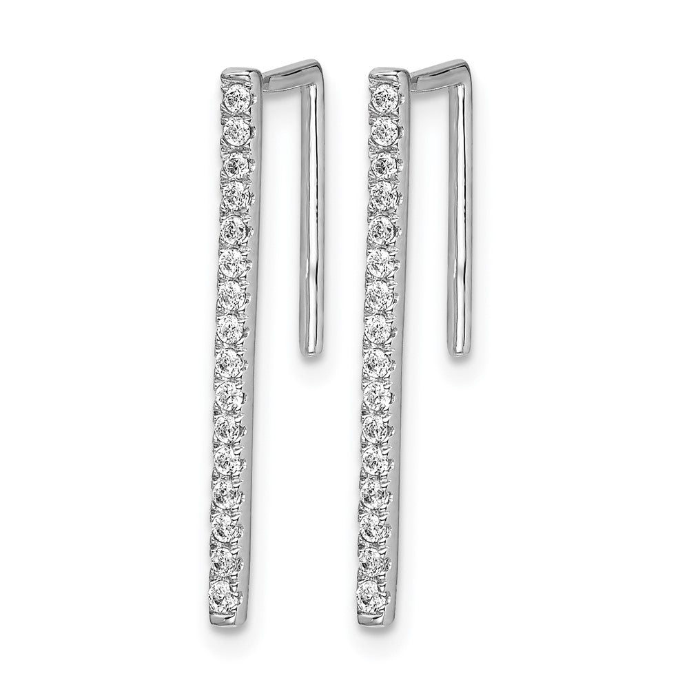 14K Weißgold Diamant-Ohrringe, ausgefallenes Design