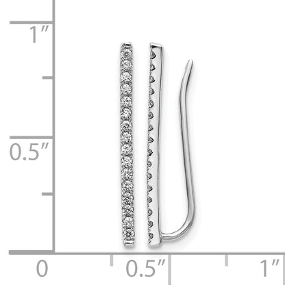 14K Weißgold Diamant-Ohrringe, ausgefallenes Design