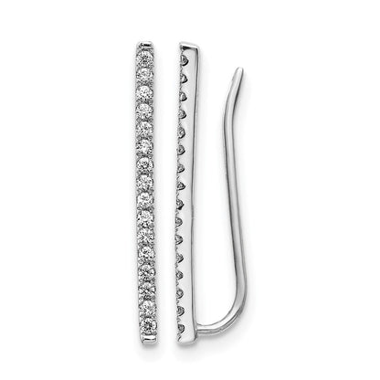 14K Weißgold Diamant-Ohrringe, ausgefallenes Design
