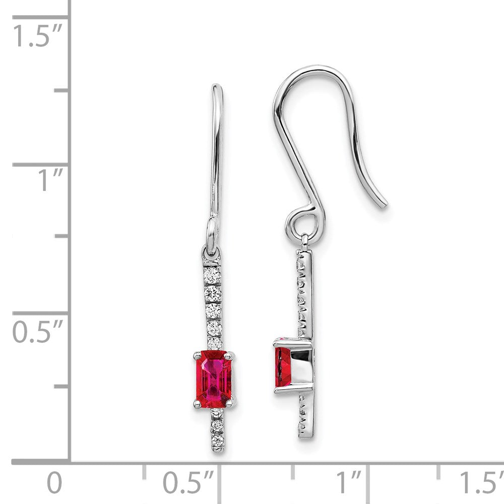 14K Weißgold Diamant- und Rubin-Fantasie-Ohrringe