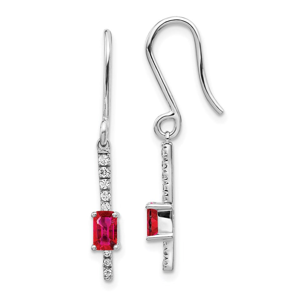 14K Weißgold Diamant- und Rubin-Fantasie-Ohrringe