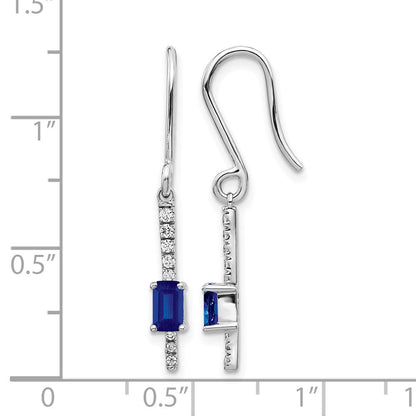 14K Weißgold Ohrringe mit Labor gezüchteten Diamanten (VS/SI+, G+) und synthetischen Saphiren, Fancy