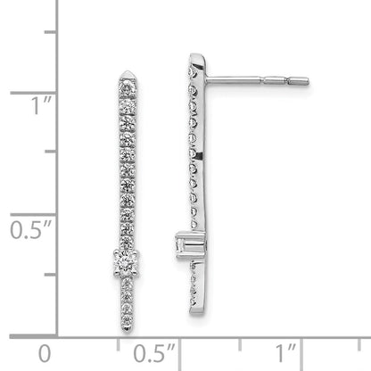 14K Weißgold Diamant-Fantasie-Ohrringe echt