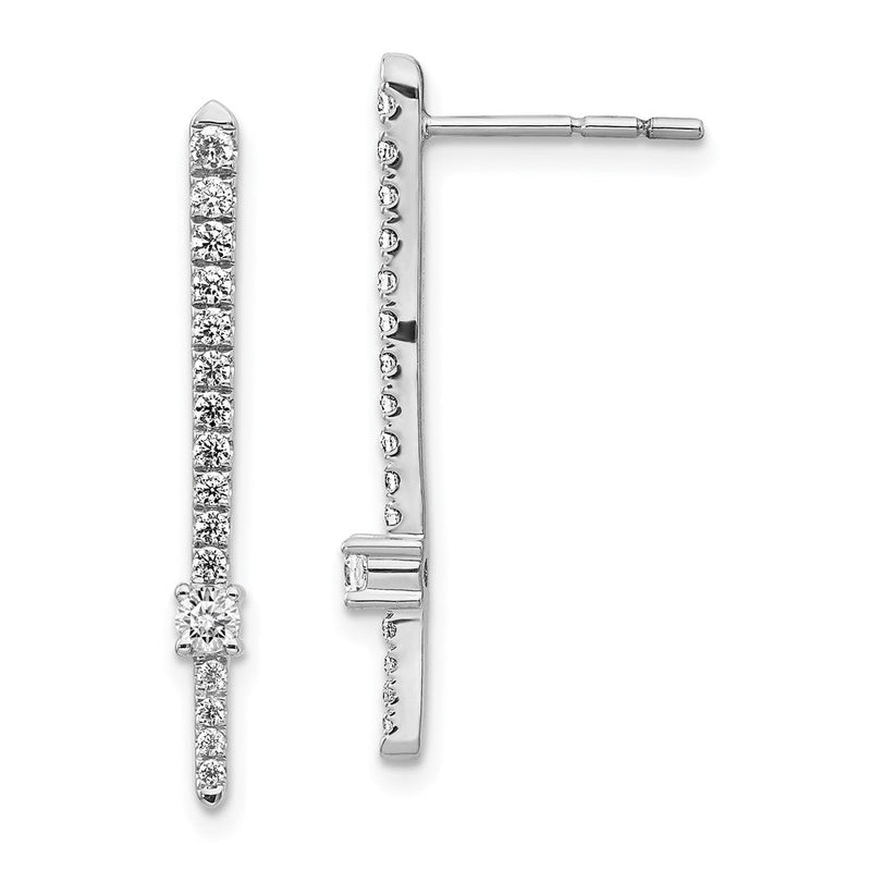 14K Weißgold Diamant-Fantasie-Ohrringe echt