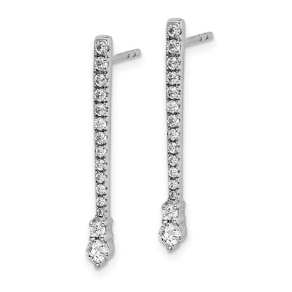 14K Weißgold Ohrringe mit echten Diamanten, Fantasie-Design