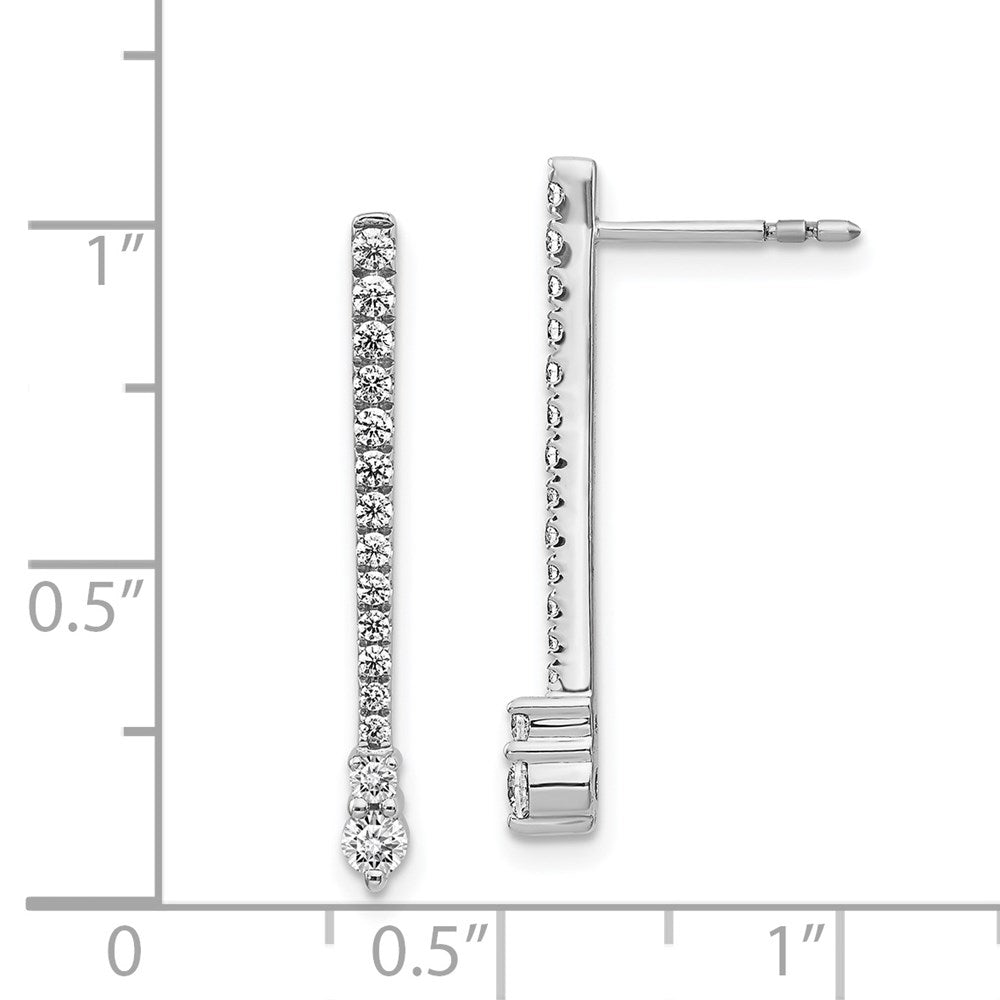 14K Weißgold Ohrringe mit echten Diamanten, Fantasie-Design