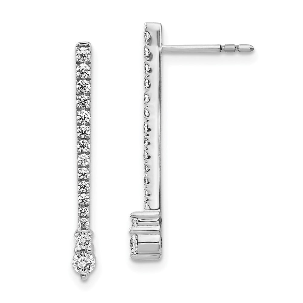 14K Weißgold Ohrringe mit echten Diamanten, Fantasie-Design