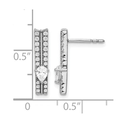 14K Weißgold Diamant-Fantasie-Ohrringe mit echten Diamanten