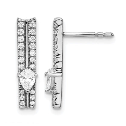 14K Weißgold Diamant-Fantasie-Ohrringe mit echten Diamanten