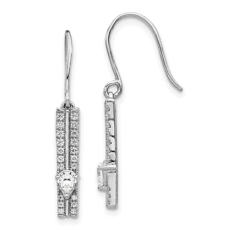 14K Weißgold Diamant-Ohrringe mit Fantasie-Design